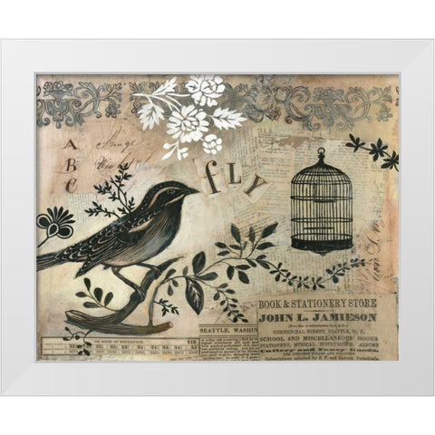 Fly White Modern Wood Framed Art Print by Poloson, Kimberly
