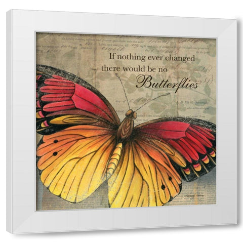 Butterfly I White Modern Wood Framed Art Print by Poloson, Kimberly