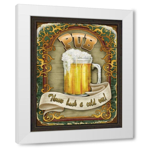 Neighborhood Pub White Modern Wood Framed Art Print by Parisi, Ninette
