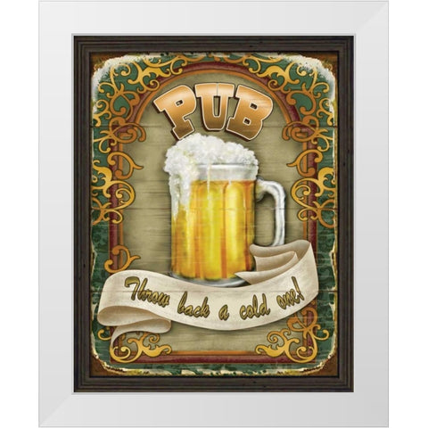 Neighborhood Pub White Modern Wood Framed Art Print by Parisi, Ninette