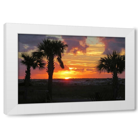 Sunset Palms I White Modern Wood Framed Art Print by Williams, Alex