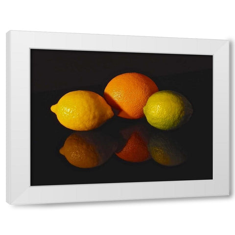 Citrus Reflections White Modern Wood Framed Art Print by Burkhart, Monika