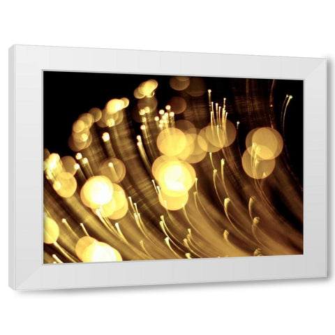 Drops of Gold I White Modern Wood Framed Art Print by Burkhart, Monika