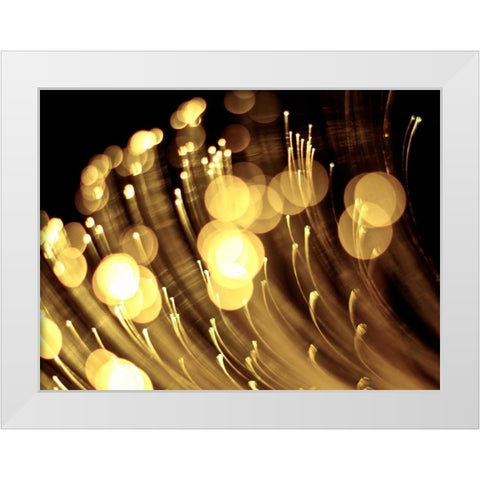 Drops of Gold I White Modern Wood Framed Art Print by Burkhart, Monika