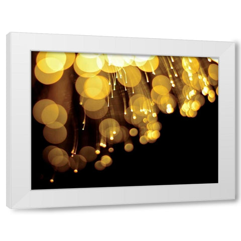 Drops of Gold II White Modern Wood Framed Art Print by Burkhart, Monika