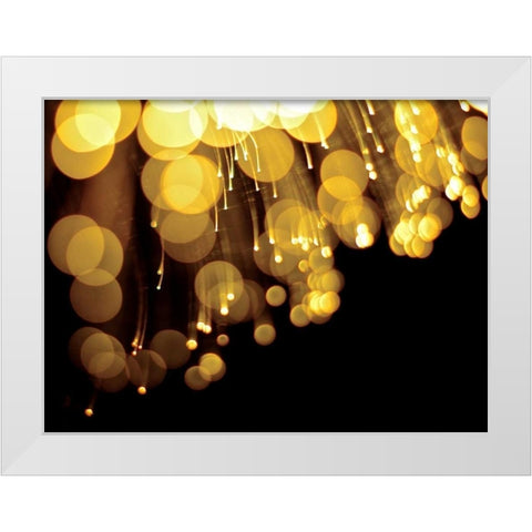 Drops of Gold II White Modern Wood Framed Art Print by Burkhart, Monika