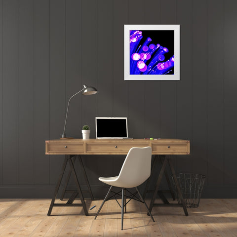 Moon Drops I White Modern Wood Framed Art Print by Burkhart, Monika