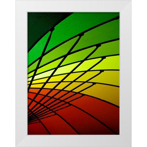 Curves of Color I White Modern Wood Framed Art Print by Burkhart, Monika