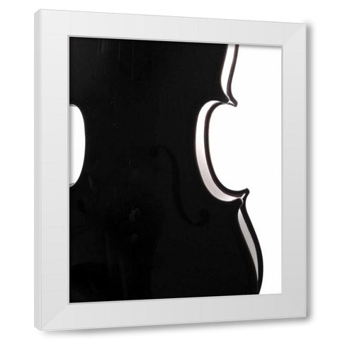 Violin Curves White Modern Wood Framed Art Print by Burkhart, Monika