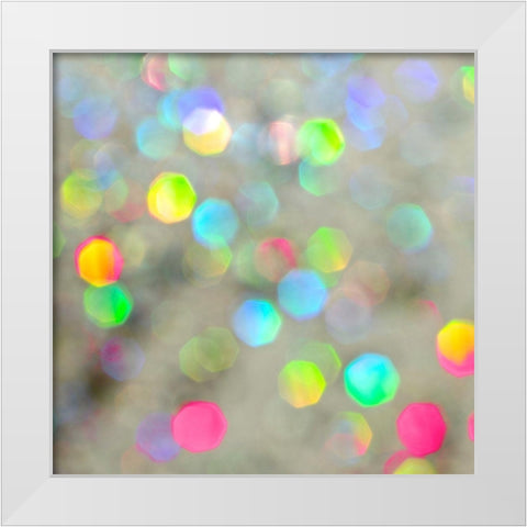 Glitter Bokeh VI White Modern Wood Framed Art Print by Harbick, N.