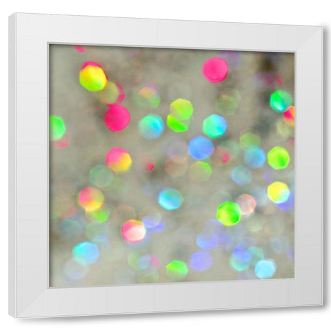 Glitter Bokeh VII White Modern Wood Framed Art Print by Harbick, N.