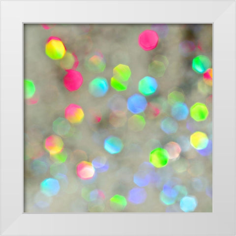 Glitter Bokeh VII White Modern Wood Framed Art Print by Harbick, N.