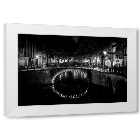 B and W Canal at Night II White Modern Wood Framed Art Print by Berzel, Erin
