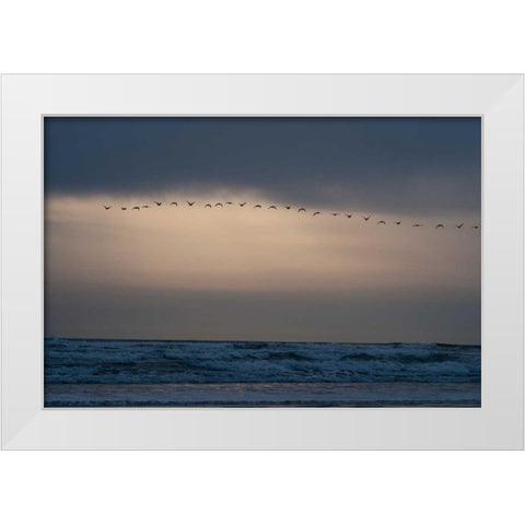 Oregon Coast Sunset II White Modern Wood Framed Art Print by Berzel, Erin