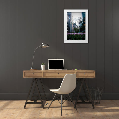 Tulips in Manhattan White Modern Wood Framed Art Print by Berzel, Erin
