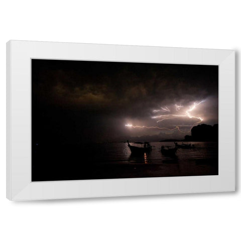Railay Beach Lightning II White Modern Wood Framed Art Print by Berzel, Erin