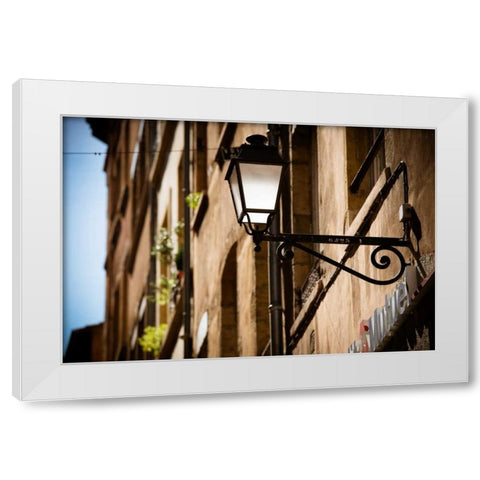 Street Lights in Lyon II White Modern Wood Framed Art Print by Berzel, Erin