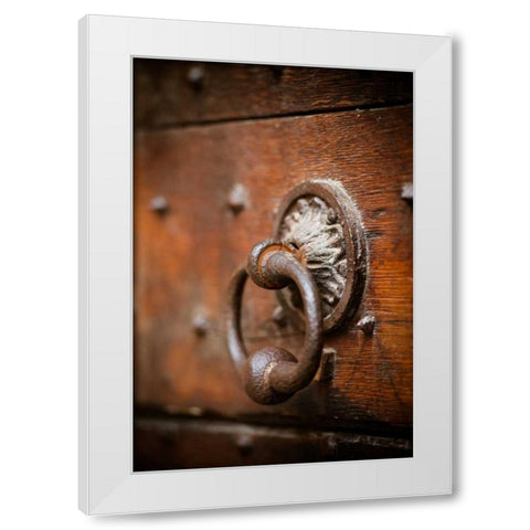 French Door Knocker IV White Modern Wood Framed Art Print by Berzel, Erin