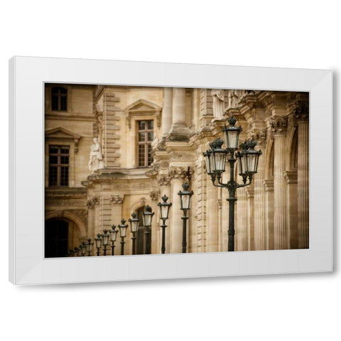 Louvre Lampposts I White Modern Wood Framed Art Print by Berzel, Erin