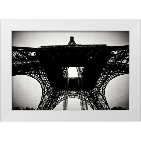 Beneath the Eiffel Tower II White Modern Wood Framed Art Print by Berzel, Erin