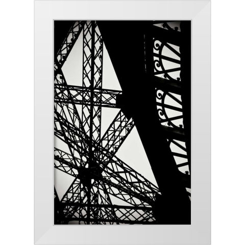 Eiffel Tower Latticework II White Modern Wood Framed Art Print by Berzel, Erin