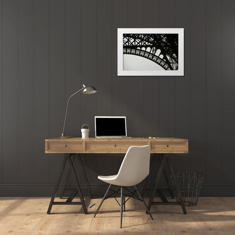 Eiffel Tower Latticework III White Modern Wood Framed Art Print by Berzel, Erin