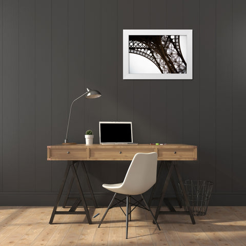 Eiffel Tower Framework I White Modern Wood Framed Art Print by Berzel, Erin