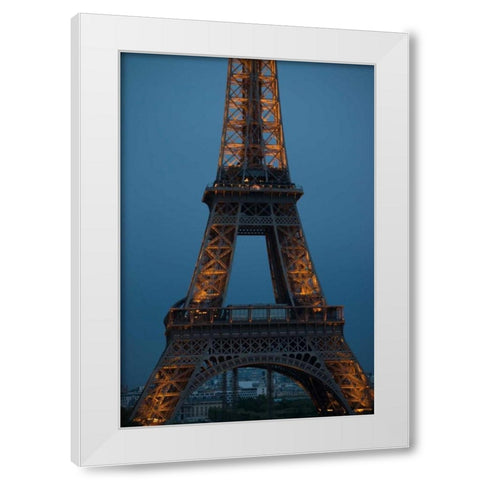 Eiffel Tower at Night III White Modern Wood Framed Art Print by Berzel, Erin