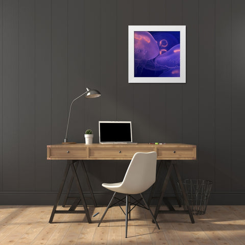 Jellyfish Dance II White Modern Wood Framed Art Print by Crane, Rita