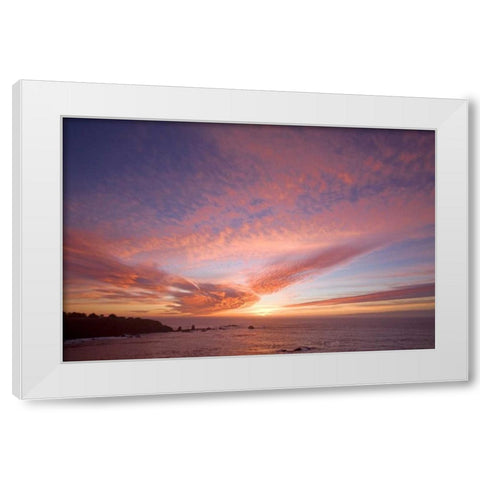 Sunset Sky I White Modern Wood Framed Art Print by Crane, Rita