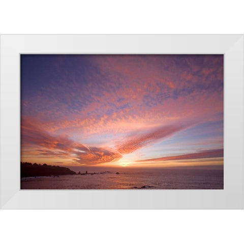 Sunset Sky I White Modern Wood Framed Art Print by Crane, Rita