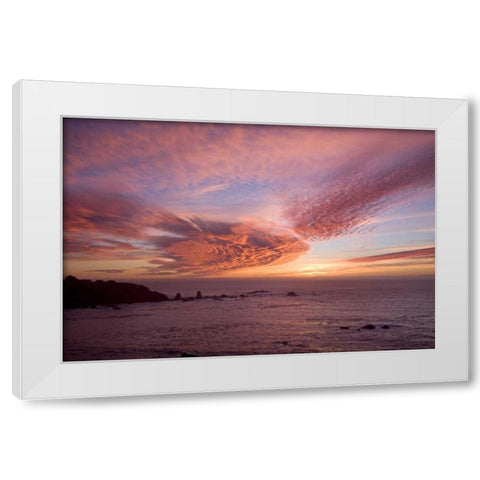 Sunset Sky II White Modern Wood Framed Art Print by Crane, Rita