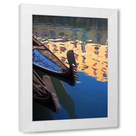 Gondolas and Reflections I White Modern Wood Framed Art Print by Crane, Rita