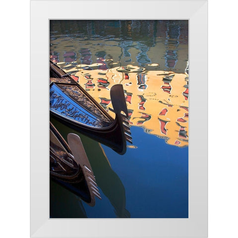 Gondolas and Reflections I White Modern Wood Framed Art Print by Crane, Rita