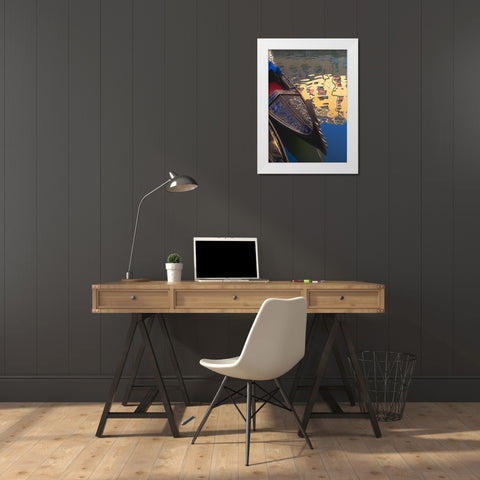 Gondolas and Reflections II White Modern Wood Framed Art Print by Crane, Rita