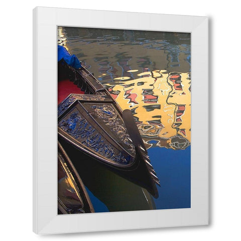Gondolas and Reflections II White Modern Wood Framed Art Print by Crane, Rita