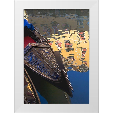 Gondolas and Reflections II White Modern Wood Framed Art Print by Crane, Rita