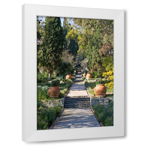 Italian Garden I White Modern Wood Framed Art Print by Crane, Rita