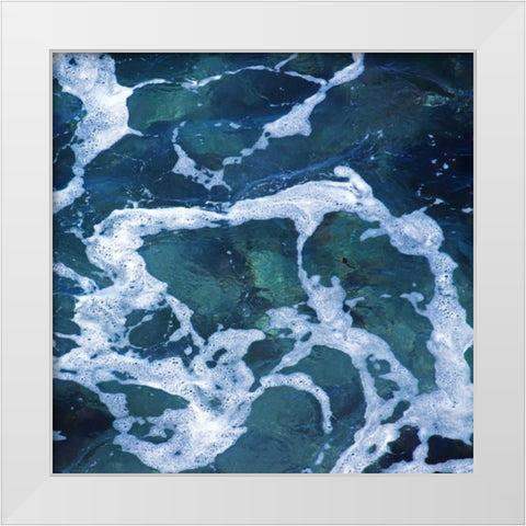 Seafoam II White Modern Wood Framed Art Print by Crane, Rita