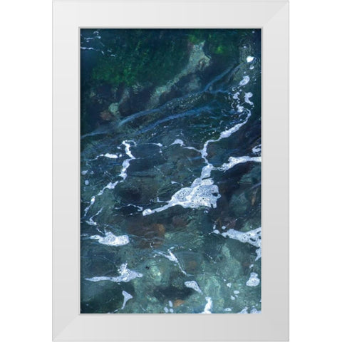Seafoam III White Modern Wood Framed Art Print by Crane, Rita