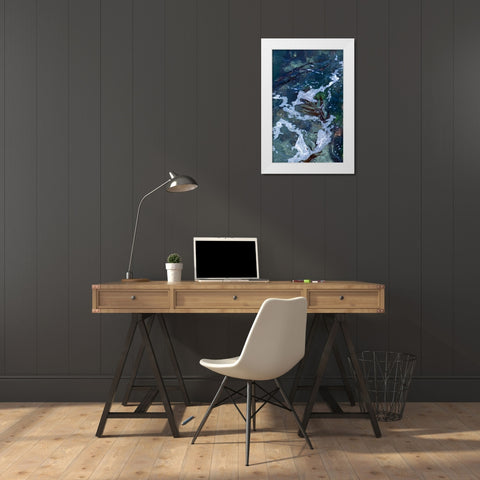 Seafoam IV White Modern Wood Framed Art Print by Crane, Rita