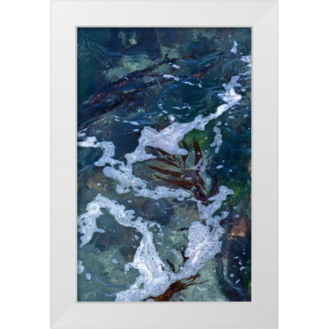 Seafoam IV White Modern Wood Framed Art Print by Crane, Rita