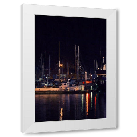 Harbor Lights I White Modern Wood Framed Art Print by Crane, Rita