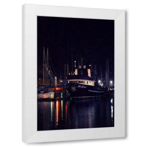Harbor LIghts II White Modern Wood Framed Art Print by Crane, Rita