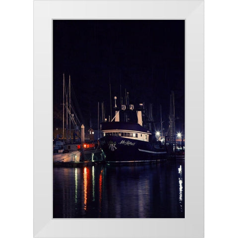 Harbor LIghts II White Modern Wood Framed Art Print by Crane, Rita