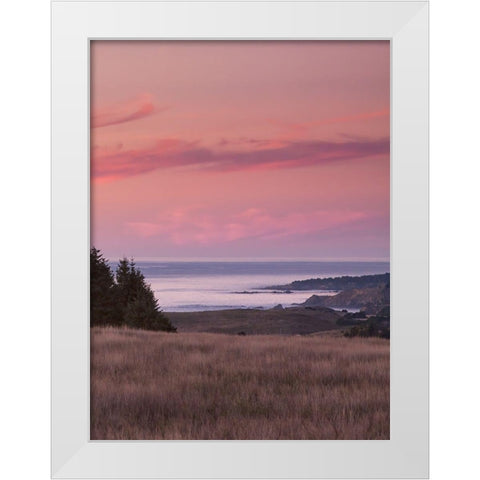 Rosy Coastal Sunset I White Modern Wood Framed Art Print by Crane, Rita