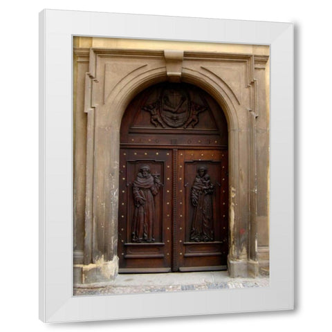 Prague Door V White Modern Wood Framed Art Print by Christensen, Jim