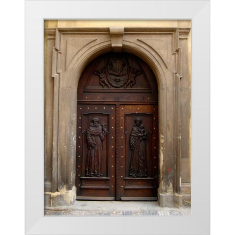Prague Door V White Modern Wood Framed Art Print by Christensen, Jim