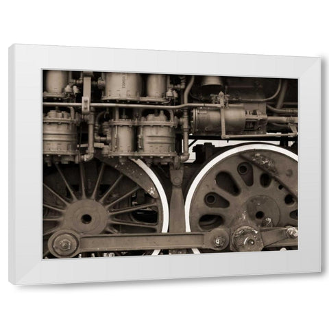Train II White Modern Wood Framed Art Print by Christensen, Jim