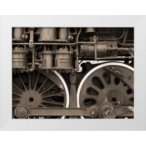 Train II White Modern Wood Framed Art Print by Christensen, Jim